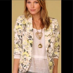 Free People for Anthropologie Floral Blazer size 6